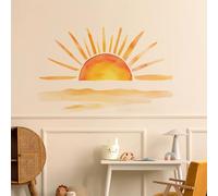 Sunset Wall Stickers, sacinora Yellow Setting Sun Wall Decals Removable Vinyl Peel and Stick for Kids Baby Boy Girl Nursery Bedroom Playroom Art Home Decorations