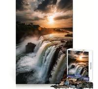 Sunset Waterfalls 1000 Piece Jigsaws for Teenagers Puzzle Wise Think Toy Simple Fun Tight Cut Santa Wish Pick (38x26cm)