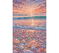 Sunset Waves Beach 300 Piece Jigsaw Puzzles for Adults Colourful Fun Challenging & Brainteasing Educational Learning Gift Present for Children Boys Girls 300 Piece Puzzle for Adults
