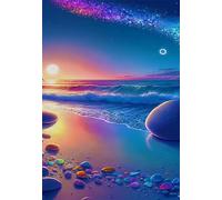 Sunset Waves Beach Jigsaw Puzzles for Adults 500 Piece Challenging Puzzle Games, Difficult Hard Jigsaw Puzzles for Man and Woman, 500 Pieces Puzzles for Adults