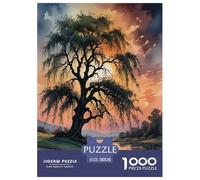 Sunset Weeping Willows Jigsaw Puzzles for Adults Kids Interesting Personal Puzzles 1000 Piece Impossible Puzzle Home Decoration Gifts 38x26cm/1000pcs