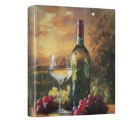 Sunset White Wine 3 Ring Binders 1.5 Inch Clear View Three Ring Binders Versatile Binder Fits 200 Sheets 1 Pack