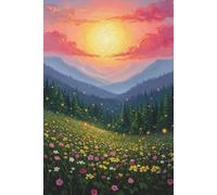 Sunset Wildflower Meadow Notebook: Lined 6x9 Journal for Reflections, Creative Writing and Daily Inspiration