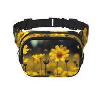 Sunset Windmill Fanny Pack for Women Men Fashion Waist Pack Adjustable Belt Bag for Workout Running Travelling Casual Waist Bag, Summer Yellow Flowers, One Size