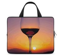 Sunset Wine Glass Laptop Bag Durable Laptop Sleeve Water-Resistant Notebook Bag for Computer Or Tablet