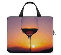 Sunset Wine Glass Laptop Bag Durable Laptop Sleeve Water-Resistant Notebook Bag for Computer Or Tablet