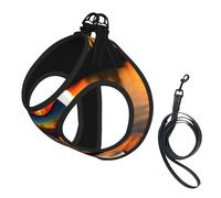 Sunset Wine Glass Print Pet Leash Vest,Breathable Mesh Pet Harness, Reflective For Small Medium Dogs Safe Easy Walking