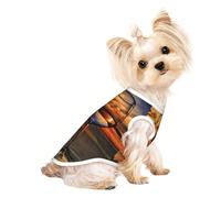 Sunset Wine Glass Small Dog Pet Clothes, Breathable Lightweight Soft Vest, Exquisite Personality Appearance.Good Warmth Retention.