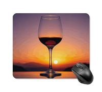 Sunset Wine Glass Square Mouse Pad Portable Computer Mousepad with Non-Slip Rubber Base 25 * 30cm Ultra-Thin Gaming Mouse Mat for Computer Laptop Office Desk Accessories