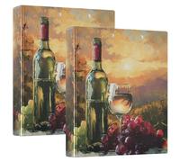 Sunset Wine Grape 3 Ring Binders 1.5 Inch Clear View Three Ring Binders Versatile Binder Fits 200 Sheets 2 Pack