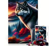 Sunset Wolf Fusion 1000 Piece Jigsaw Puzzles for Teenagers Logic Sense Toy Peaceful Fun Smooth Edge Creative Gift (50x75cm)