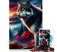 Sunset Wolf Fusion 1000 Teenager Pieces Jigsaw Puzzle Mind Exercise Toy Bonding Time Precision Cut Art Collection Piece (38x26cm)