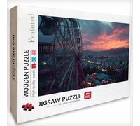 Sunset Wooden Jigsaw Puzzles 30x20in, City Jigsaw Puzzles for Adults 1000 Piece with Box, Challenging Game, Gifts for Teens, Back Lettering Easy to Distinguish, for Men Women Elders Seniors, B-4993