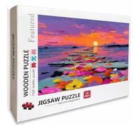 Sunset Wooden Jigsaw Puzzles 48x32in, Flower Jigsaw Puzzles 3000 Pieces for Adults with Box, Back Lettering Easy to Distinguish, Educational Challenging Game, Summer Decor, Beautiful Gifts, 8-7170