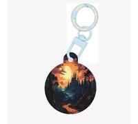 Sunset World Dog Tags for Pets,Round Acrylic Pet ID Tags,Perfect for Small to Large Dogs and Cats,Cute & Functional