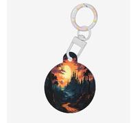 Sunset World Dog Tags for Pets,Round Acrylic Pet ID Tags,Perfect for Small to Large Dogs and Cats,Cute & Functional