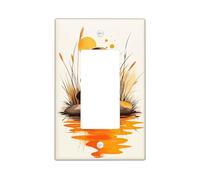 Sunset Zen Light Switch Cover Plates/Outlet Covers, Warm Orange Autumn Stones for Wall Decor, Thermoplastic Wall Plates, Standard Size Single Rocker