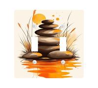 Sunset Zen Light Switch Cover Plates/Outlet Covers, Warm Orange Autumn Stones for Wall Decor, Thermoplastic Wall Plates, Standard Size Double Toggle