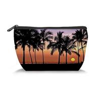 Sunsetby, Makeup Bag Cosmetic Bag for Women,Hawaiian Sunset on Big Island,Large Capacity Makeup Bags Travel Toiletry Bag Accessories Organizer,Red Black