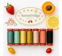 Sunsetridge by Minki Kim 7 Small Spools 100% Cotton 50wt - Ideal for Hand Embroidery, Quilting, Topstitching, Decorative Sewing - Made in Italy