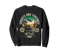 Sunsets and Saguaros Southwest USA Hotrod Retro Style Design Sweatshirt
