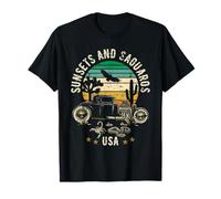 Sunsets and Saguaros Southwest USA Hotrod Retro Style Design T-Shirt