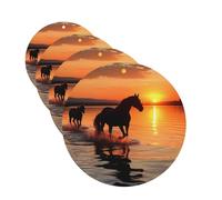 Sunsets Lake Horses Car Air Fresheners Cards 4 Pcs Hanging Fragrance Scented Cards Long-Lasting Car Aromatherapy Tablets for Wardrobe Bathroom Car Interior Mirror Pendant Gifts