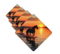 Sunsets Lake Horses Car Air Fresheners Cards 4 Pcs Hanging Fragrance Scented Cards Long-Lasting Car Aromatherapy Tablets for Wardrobe Bathroom Car Interior Mirror Pendant Gifts