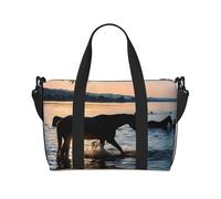 Sunsets Lake Horses Printed Women's Tote Bag Portable Crossbody Bag Suitable for Gym Workouts Commuting and Travel