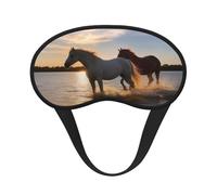 Sunsets Lake Horses Sleep Mask for Women Girls Men Soft Comfortable Eye Mask with Adjustable Strap Blackout Eye Sleep Shade Cover for Travel Yoga Nap Shift Work