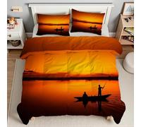Sunsets Super King Duvet Cover - Dusk Bedding Sets, Soft Microfibre Quilt Cover, Reversible Duvet Covers with Zipper Closure, 2 Pillow Cases 50x75 cm -D4068