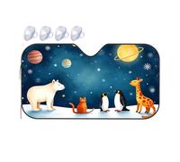 Sunshade Animals Gazing At The Stars And Planets Car Windshield Sunshade Blackout Shade Polarized Sun Visor For Car(76x140cm)