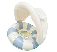 Sunshade Baby Swimming Float - Foldable Baby Pool Ring With Safety Seat And Detachable Canopy, Infant Swim Trainer Ring | Retro Pool Float Toy For Garden Backyard Beach Outdoor Water Activities