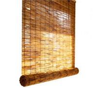Sunshade Bamboo Roller Blind, Bamboo Blinds, with Accessories, Hand-Woven Natural Reeds Curtains for Kitchen, Deck, Patio, Windows, Restaurant and Garden