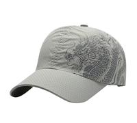 Sunshade Cap Quick Drying Dragon Print Baseball Hat for Outdoor Mens Visors for Large Heads (Grey, One Size)
