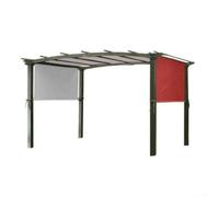 Sunshade Cover for Outdoor Pergola, Featuring Breathable Material and Weighted Rods on Both Sides for Secure Tie Down, Suitable for Deck, For Patio, Porch and Balcony (Red)