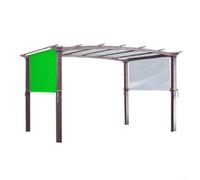Sunshade Cover for Outdoor Pergola, Featuring Breathable Material and Weighted Rods on Both Sides for Secure Tie Down, Suitable for Deck, For Patio, Porch and Balcony (green)