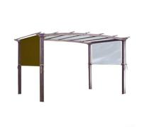 Sunshade Cover for Outdoor Pergola, Featuring Breathable Material and Weighted Rods on Both Sides for Secure Tie Down, Suitable for Deck, For Patio, Porch and Balcony (Curry color)