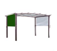 Sunshade Cover for Outdoor Pergola, Featuring Breathable Material and Weighted Rods on Both Sides for Secure Tie Down, Suitable for Deck, For Patio, Porch and Balcony (Black and green)