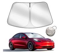 Sunshade Designed Specifically for Tesla Model 3 Y 2019-2025 - Front Windshield Sun shade, Double-Layer Blackout Fabric, Foldable with Storage Bag, Accessories for Tesla Model 3/Y
