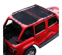 Sunshade for 2018-2023 Jeep Wrangler JLU 4 Door Full Length Mesh Sun Shade, JL Unlimited, Sport, Sport S, Sahara, Rubicon Sunshade Bikini Soft Top Cover Net, Blocks UV, Wind, Noise, Black