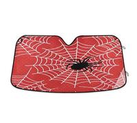 Sunshade for Car Windshield Black Spiders White Webs Red, Foldable Heatshield Sunshade, Front Window Cover - 55×27.6 Inch
