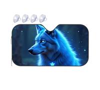 Sunshade For Car Windshield Blue Wolf With Star Pendant In The Forest Car Windshield Sunshade Windshield Sunshade Blackout Shade(70x130cm)