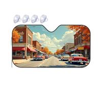 Sunshade For Car Windshield Classic Cars And Autumn Leaves In Small Town Car Windshield Sunshade Sun Shade For Car Sun Shade For Car(70x130cm)