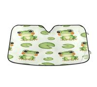 Sunshade for Car Windshield Cute Frogs Green, Foldable Sun Cover for Car Windshield, Front Window Cover (53×23.5 Inch)