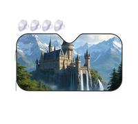 Sunshade For Car Windshield Fantasy Castle In The Mountains Car Windshield Sunshade Windshield Sunshade Blackout Shade(76x140cm)