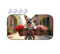 Sunshade For Car Windshield Floral Basket Ride With The Bulldog Car Windshield Sunshade Blackout Shade Windshield Sunshade(76x140cm)