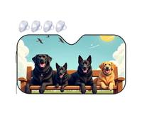 Sunshade For Car Windshield Four Dogs Relaxing On A Bench Under The Sun Car Windshield Sunshade Sun Shade For Car Sun Shade For Car(76x140cm)