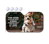 Sunshade For Car Windshield Kisses, Wagging Tails, Wet Noses, Love Car Windshield Sunshade Window Sun Shade For Car Sunshade For Car(76x140cm)