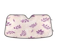 Sunshade for Car Windshield Leaves Purple Pastel, Foldable Windshield Sun Visor, Front Window Cover (53×23.5 Inch)